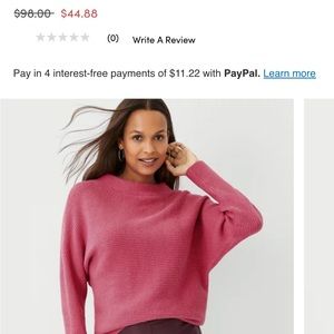 Ann Taylor Petite Stitched Mock Neck Sweater